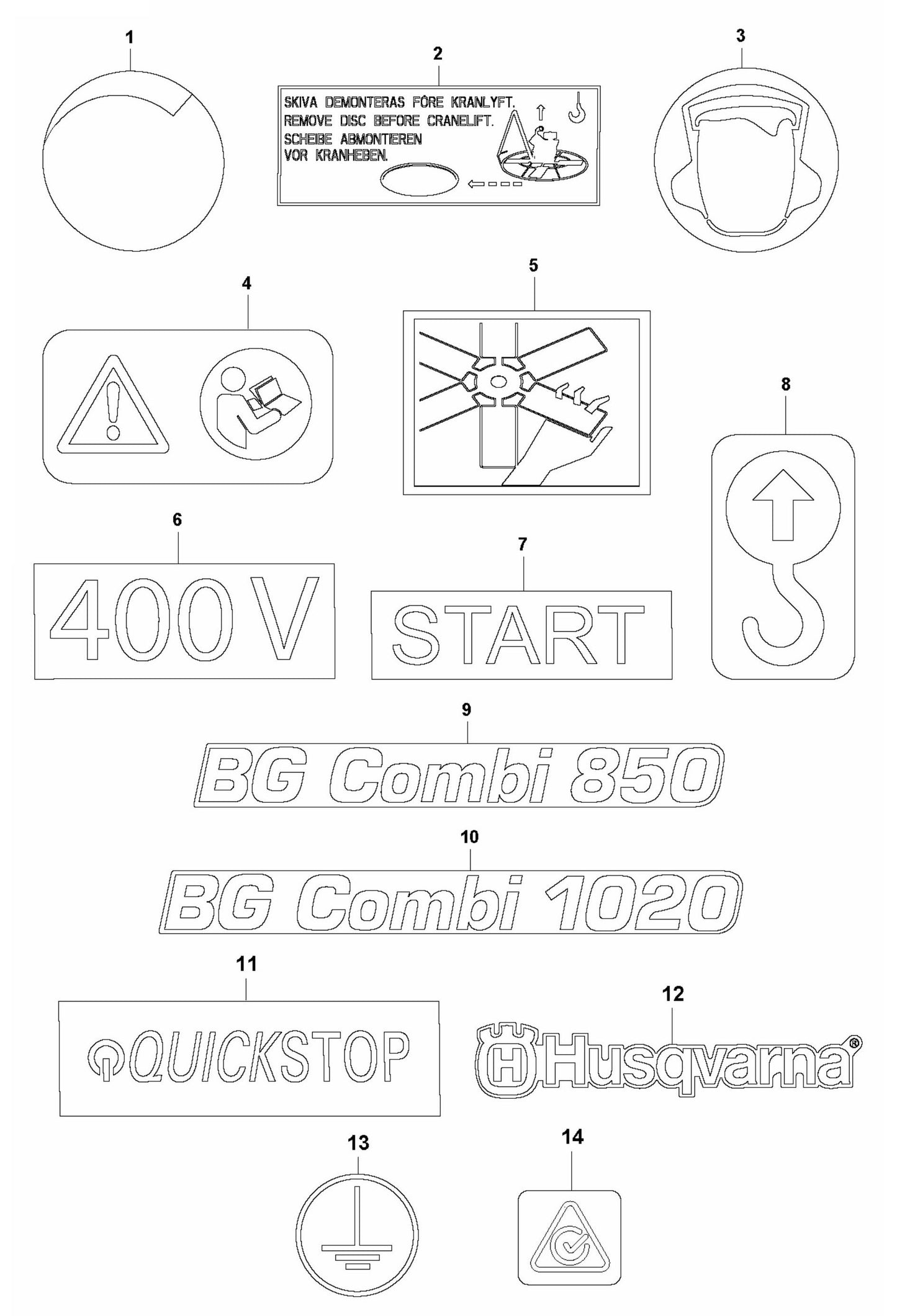 BG Combi Decals Assembly Parts