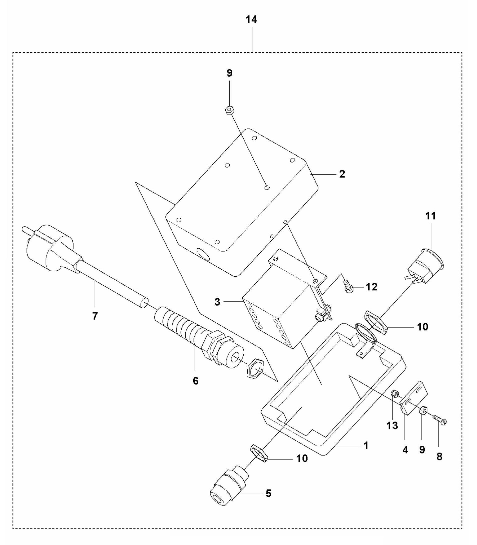 BG 245 E Electric Box Assembly Parts
