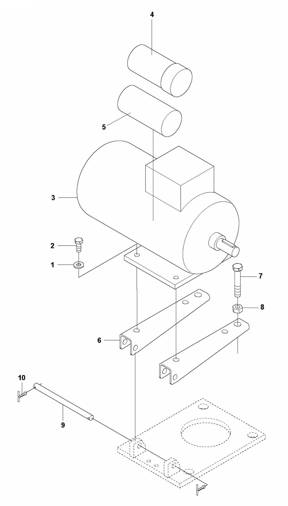 BG 245 E Motor Assembly Parts by Husqvarna
