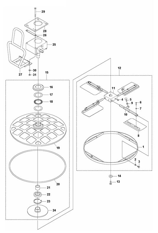BG 245 Blade Assembly and Protective Ring Assembly Parts