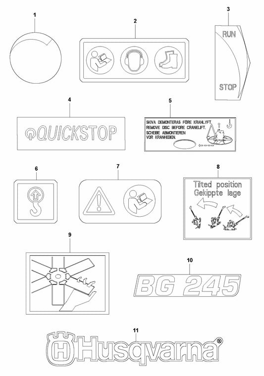 BG 245 Decals Assembly Parts