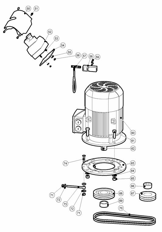 BG 250 P Controls Motor and Pulleys-EU Assembly Parts By Husqvarna