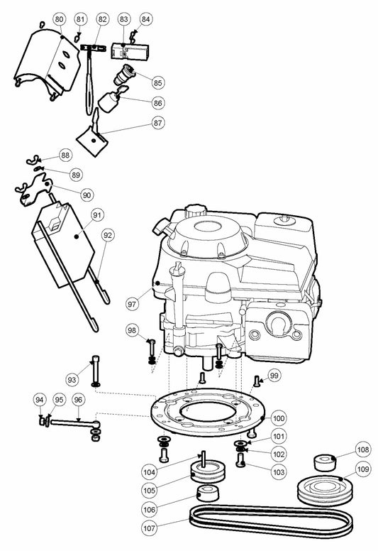 BG 250 P Petrol Motor Assembly Parts By Husqvarna