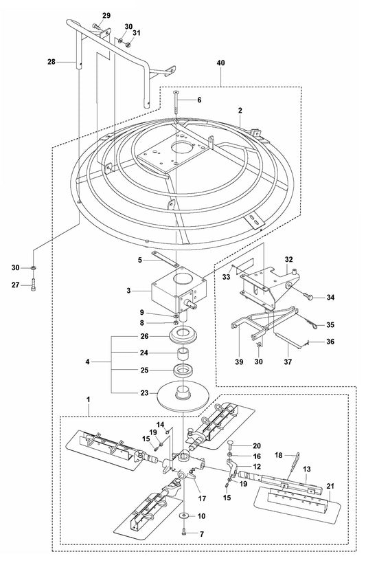BG 375 Blade Assembly and Protective Cage Assembly Parts