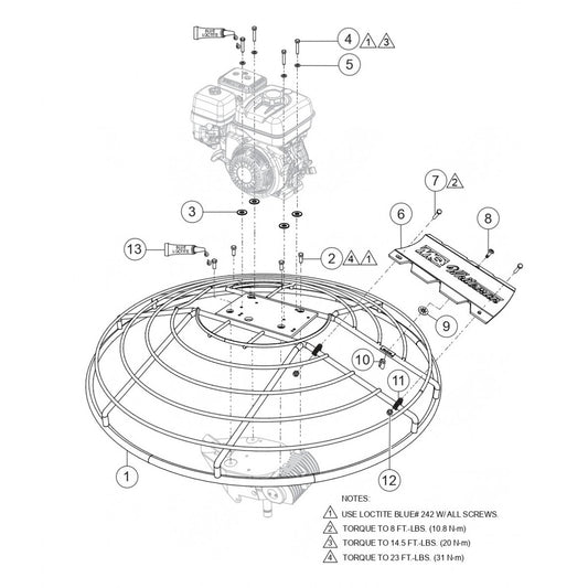 BH90C, BH11C, BS90C Guard Ring And Engine Mounting Assembly Parts