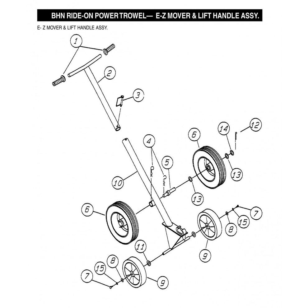 BHN Ride On Power Trowel-E-Z Mover and Lift Handle Assembly Parts by Multiquip Whiteman