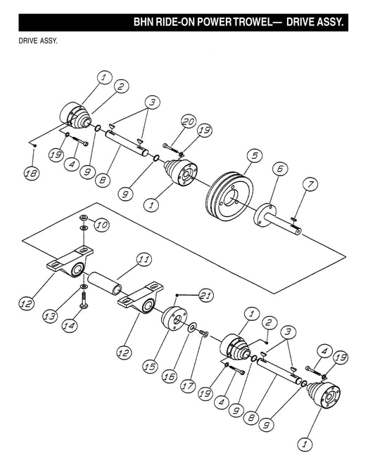 BHN Ride-on Power Trowel-Drive Assembly