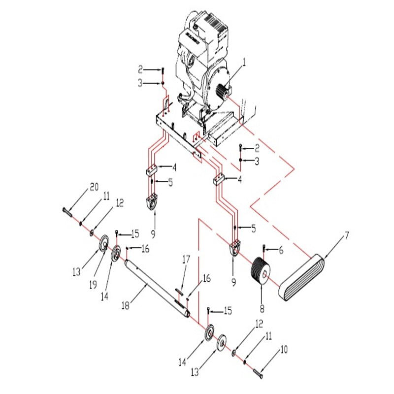 C3120 C6120 Blade Shaft Group(Non-Jackshaft) 31HP and 61HP Parts By Norton Clippers