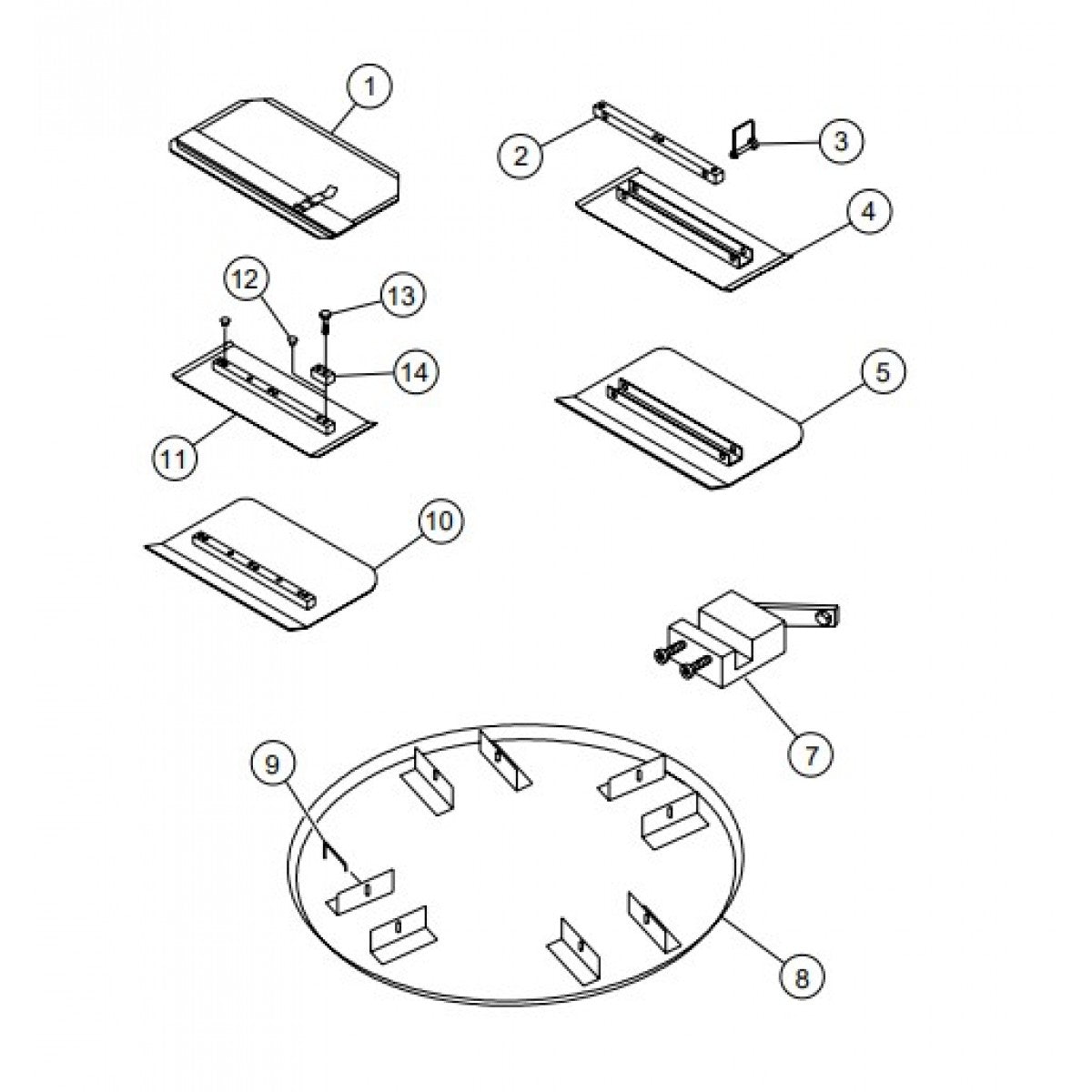 Blades and Pan Assembly Parts for HDA-Series Trowels by Multiquip Whiteman