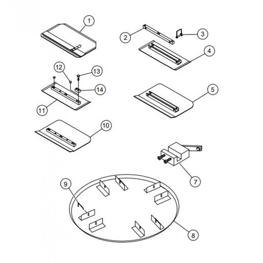 Blades and Pan Assembly Parts for HDA-Series Trowels by Multiquip Whiteman