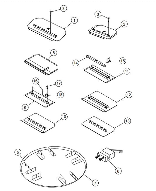 Blades and Pan Assembly Parts for BH90C Trowels by Multiquip Whiteman