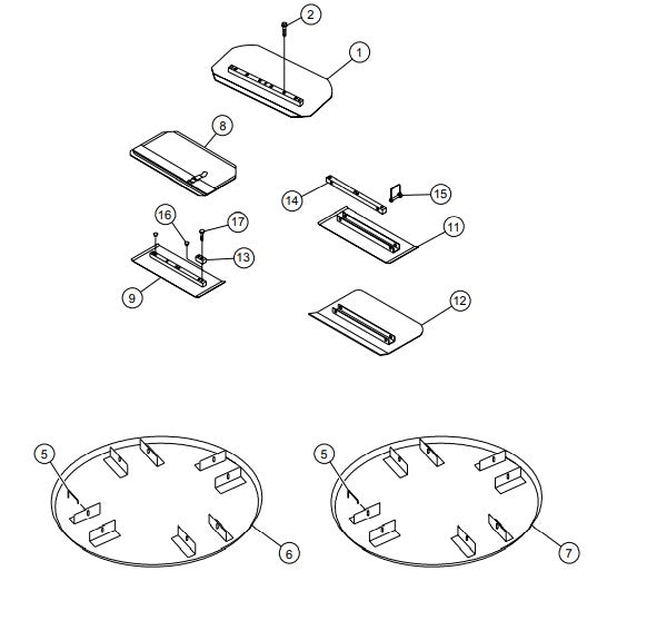 Blade Assembly Parts for B46 Series Trowels by Multiquip Whiteman