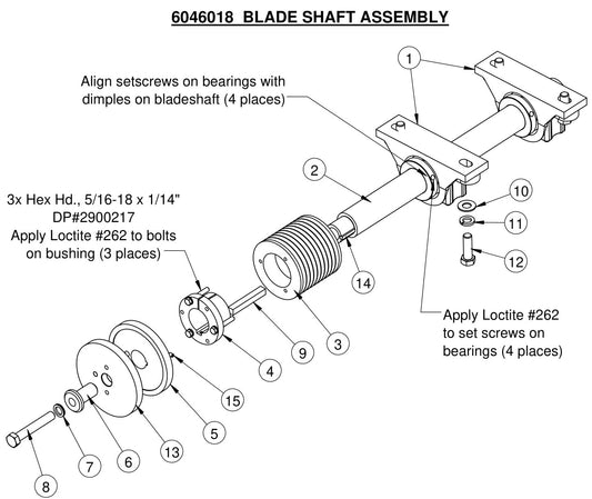 CC7874XL Blade Shaft Assembly