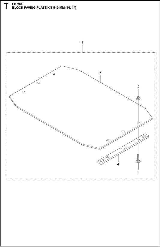 Block Paving Plate Kit 510 MM (20.1&quot;) Parts For LG 204 Petrol By Husqvarna