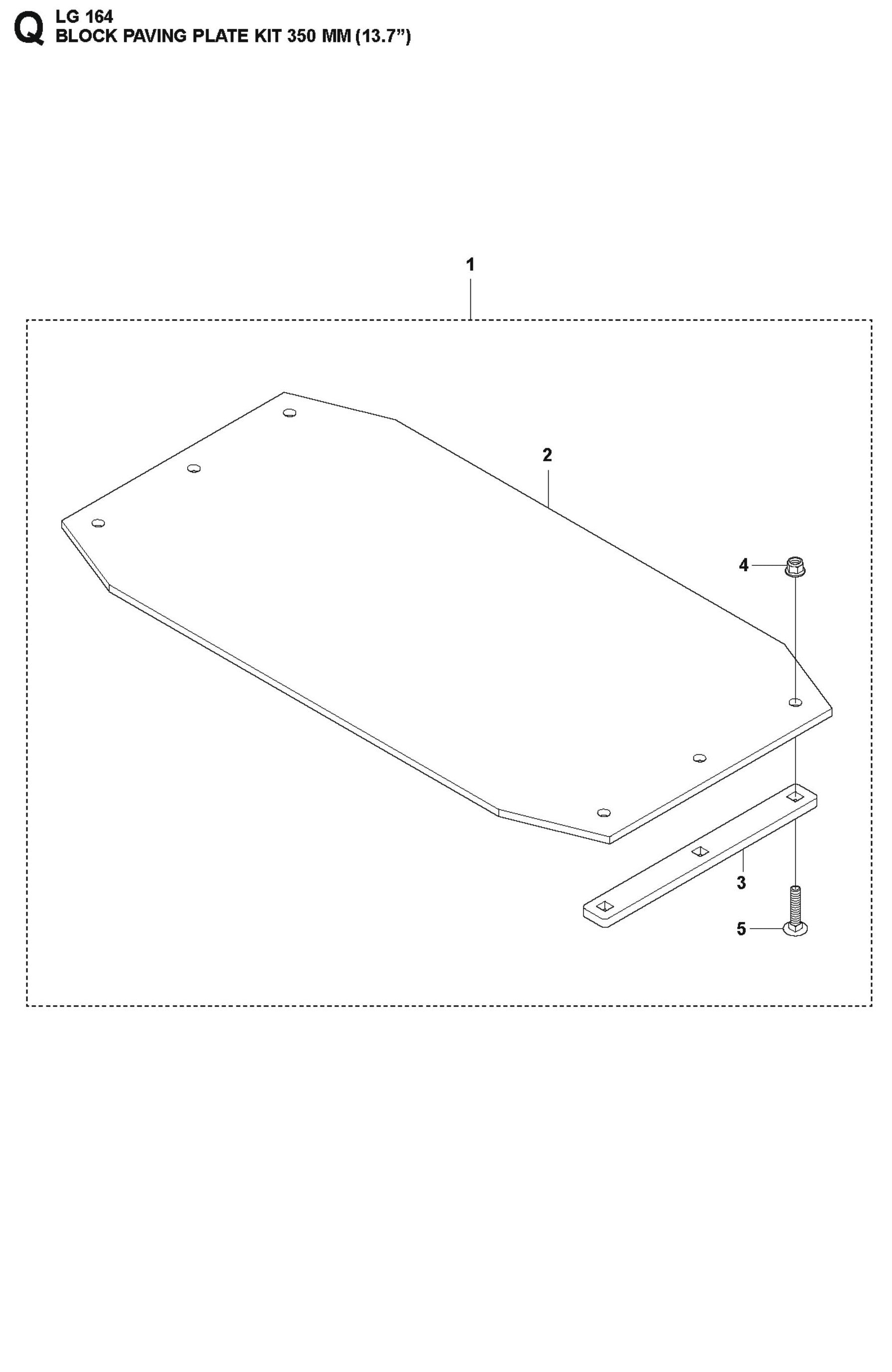 Block Paving Plate Kit 350 MM (13.7&quot;)  Parts For LG 164 Diesel By Husqvarna