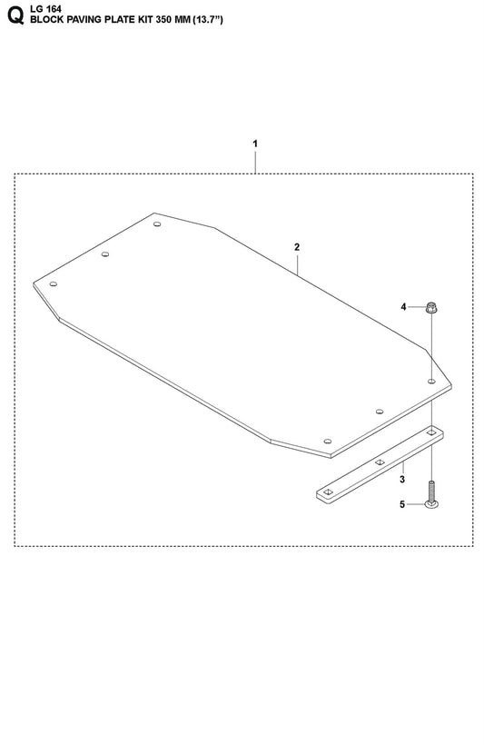 Block Paving Plate Kit 350 MM (13.7&quot;)  Parts For LG 164 Diesel By Husqvarna