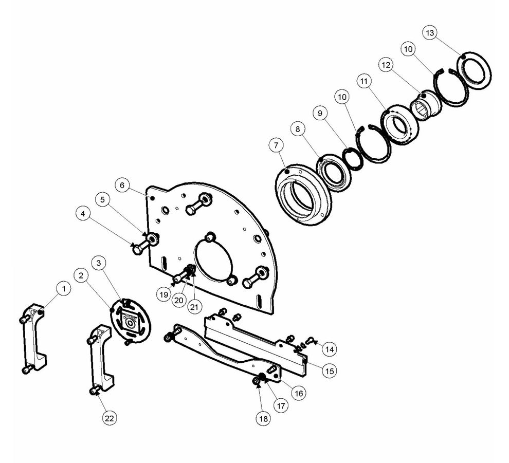 BMC 335 Side Plate and Bearing Unit Assembly Parts by Husqvarna
