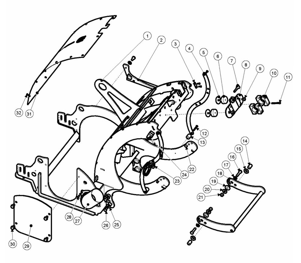 BMC 335 Frame Assembly Parts by Husqvarna