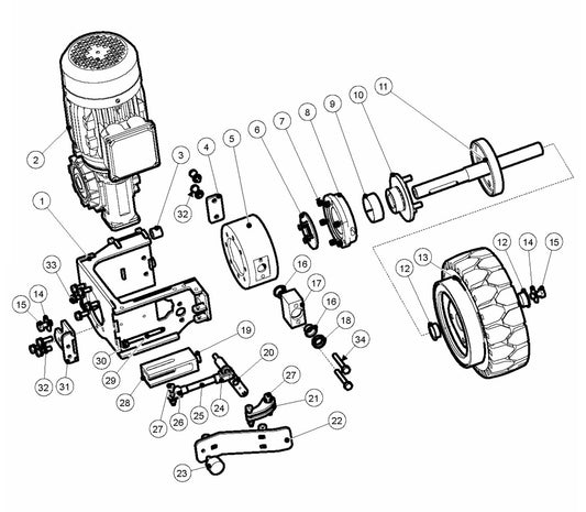 BMC 335 Drive System RH Assembly Parts
