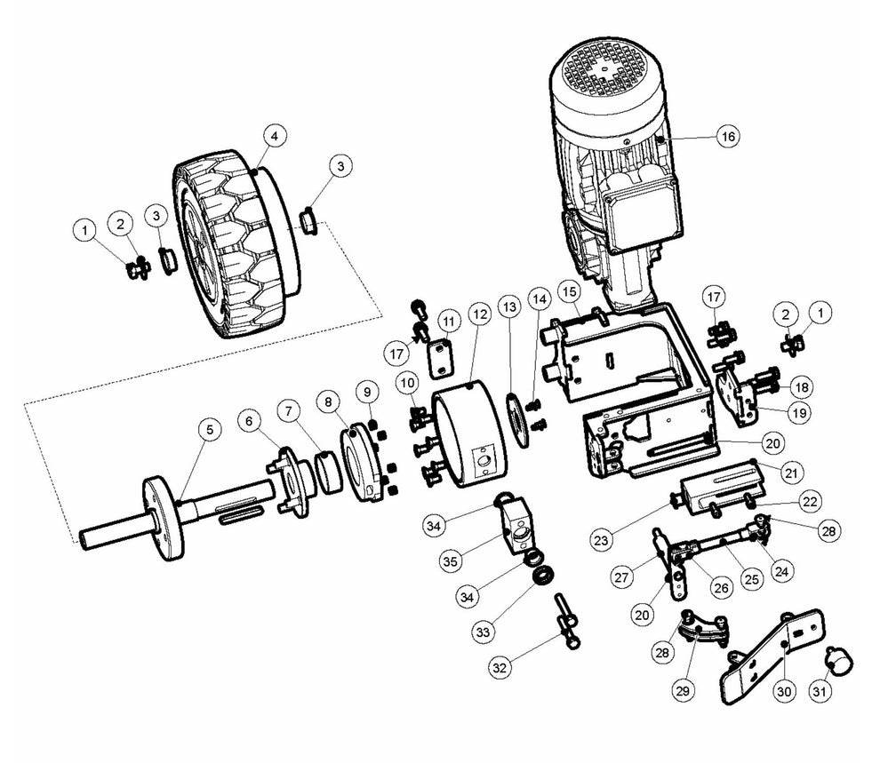 BMC 335 Drive System LH Assembly Parts by Husqvarna