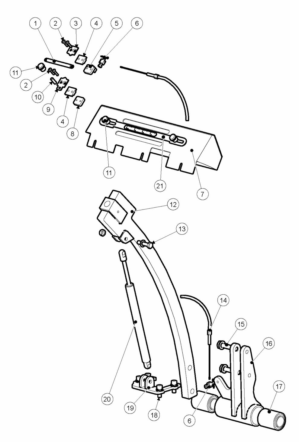 BMC 335 Height Adjustment Support and Depth Adjustment Assembly Parts by Husqvarna
