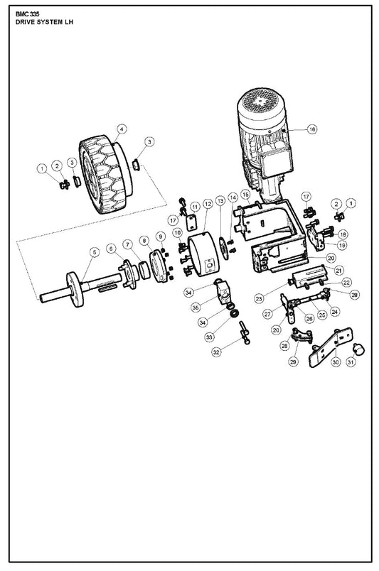 Drive System LH Parts For BMC 335 By Husqvarna