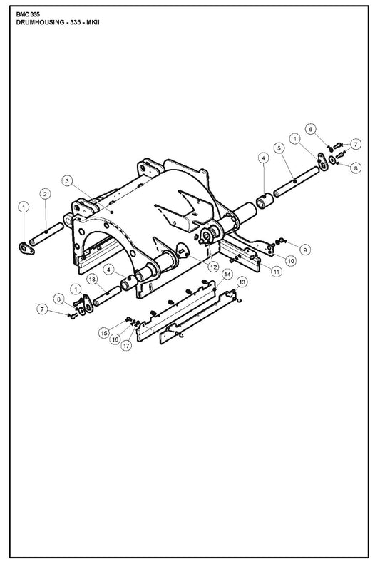Drumhousing  - 335 - MKII Parts For BMC 335 By Husqvarna