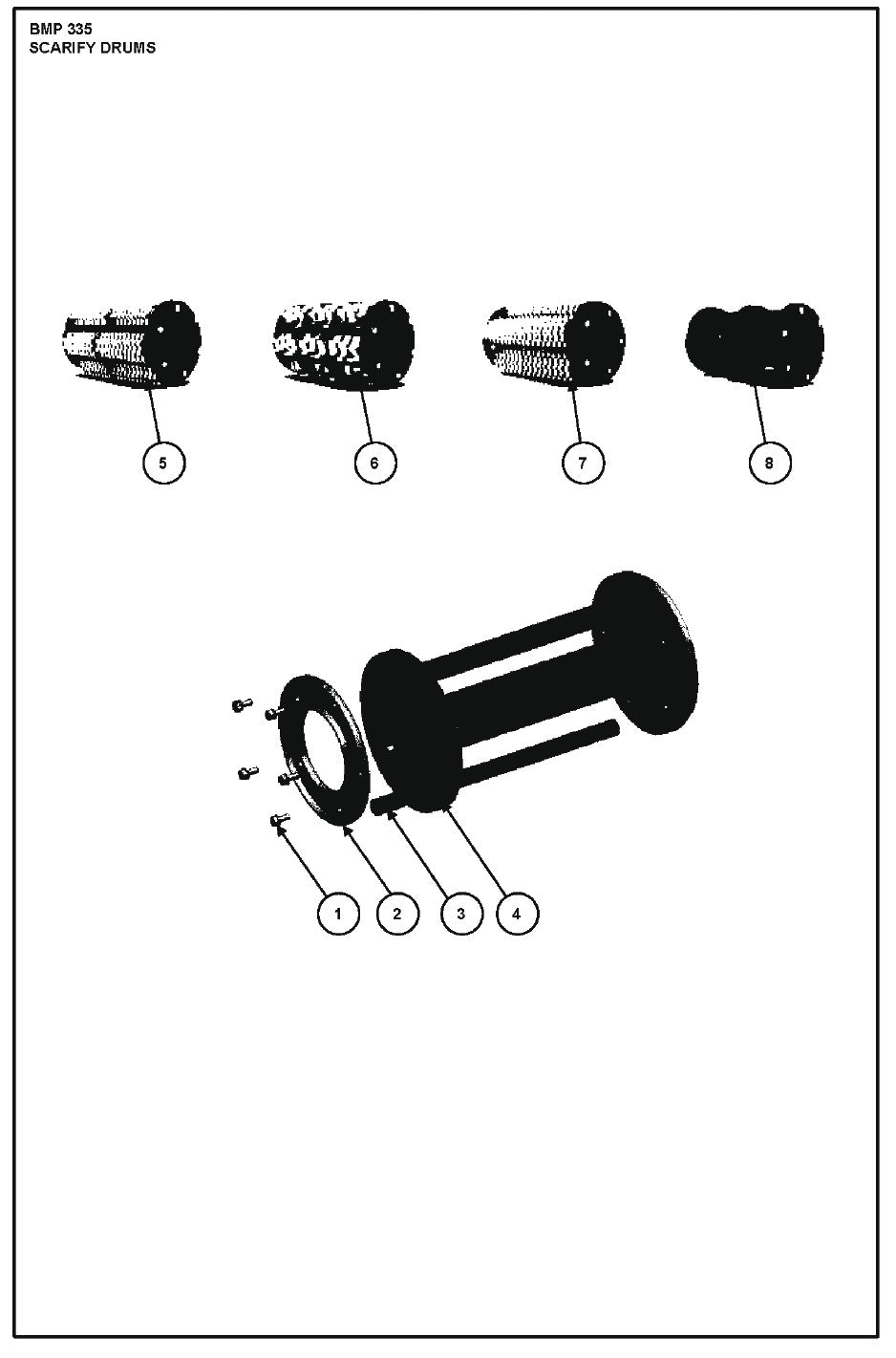 Scarify Drums Parts For BMC 335 By Husqvarna