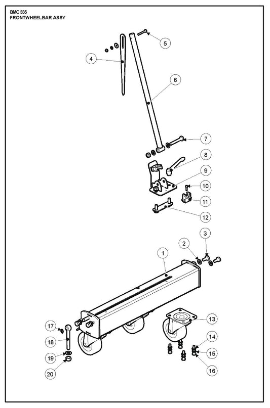 Frontwheelbar Assy Parts For BMC 335 By Husqvarna