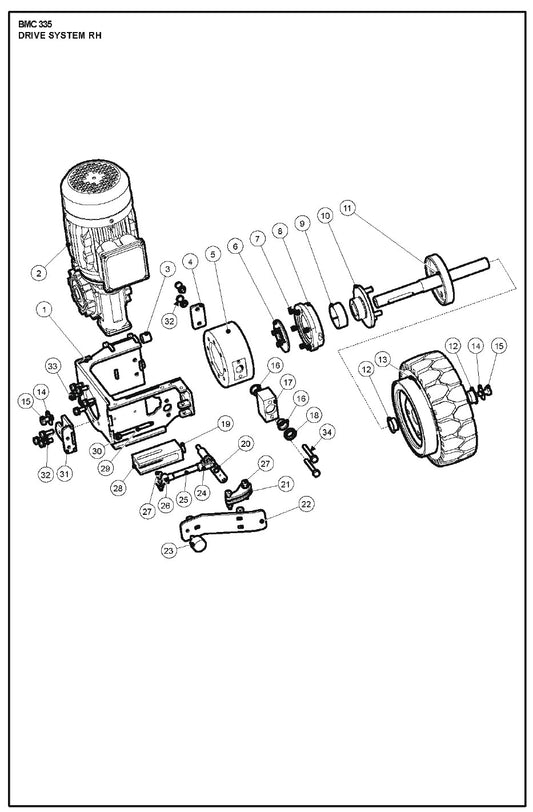 Drive System RH Parts For BMC 335 By Husqvarna