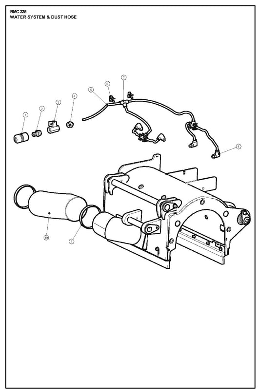 Water System  And Dust Hose  Parts For BMC 335 By Husqvarna