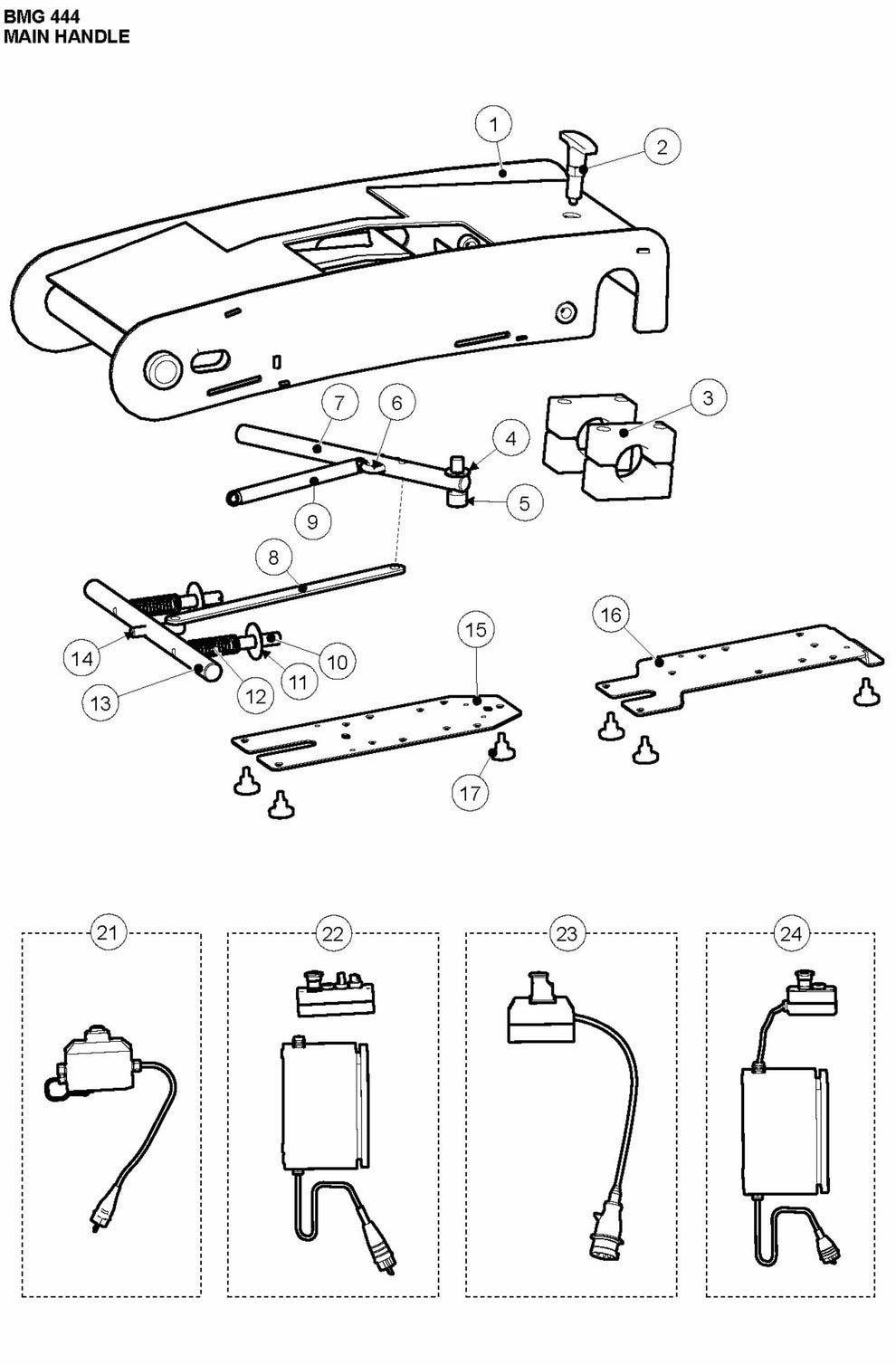 BMG 444 Main Handle Assembly Parts