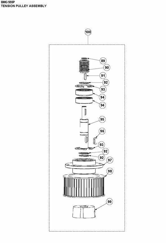 BMG555 P Tension Pulley Assembly-2 Parts