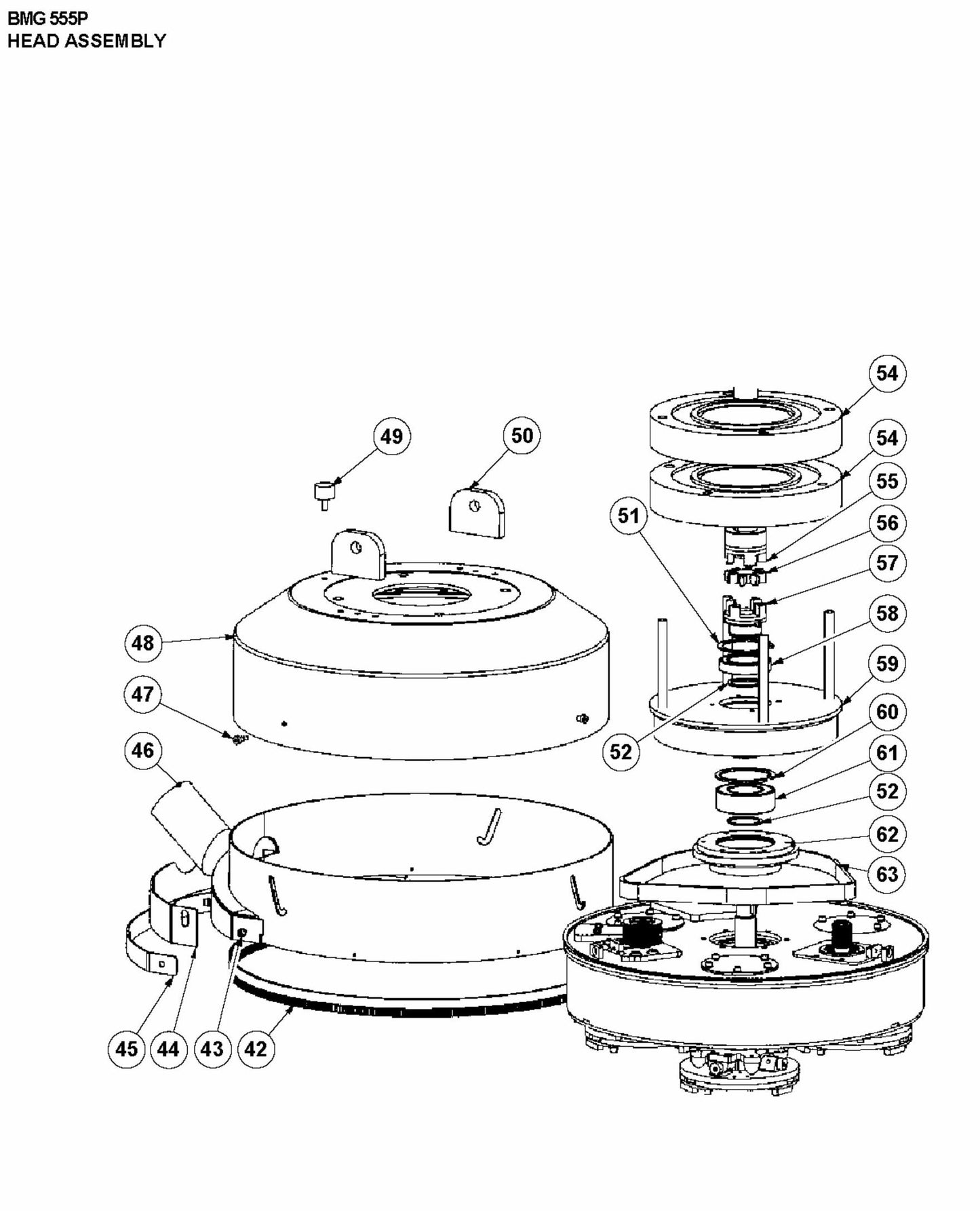 BMG555 P Head Assembly Parts