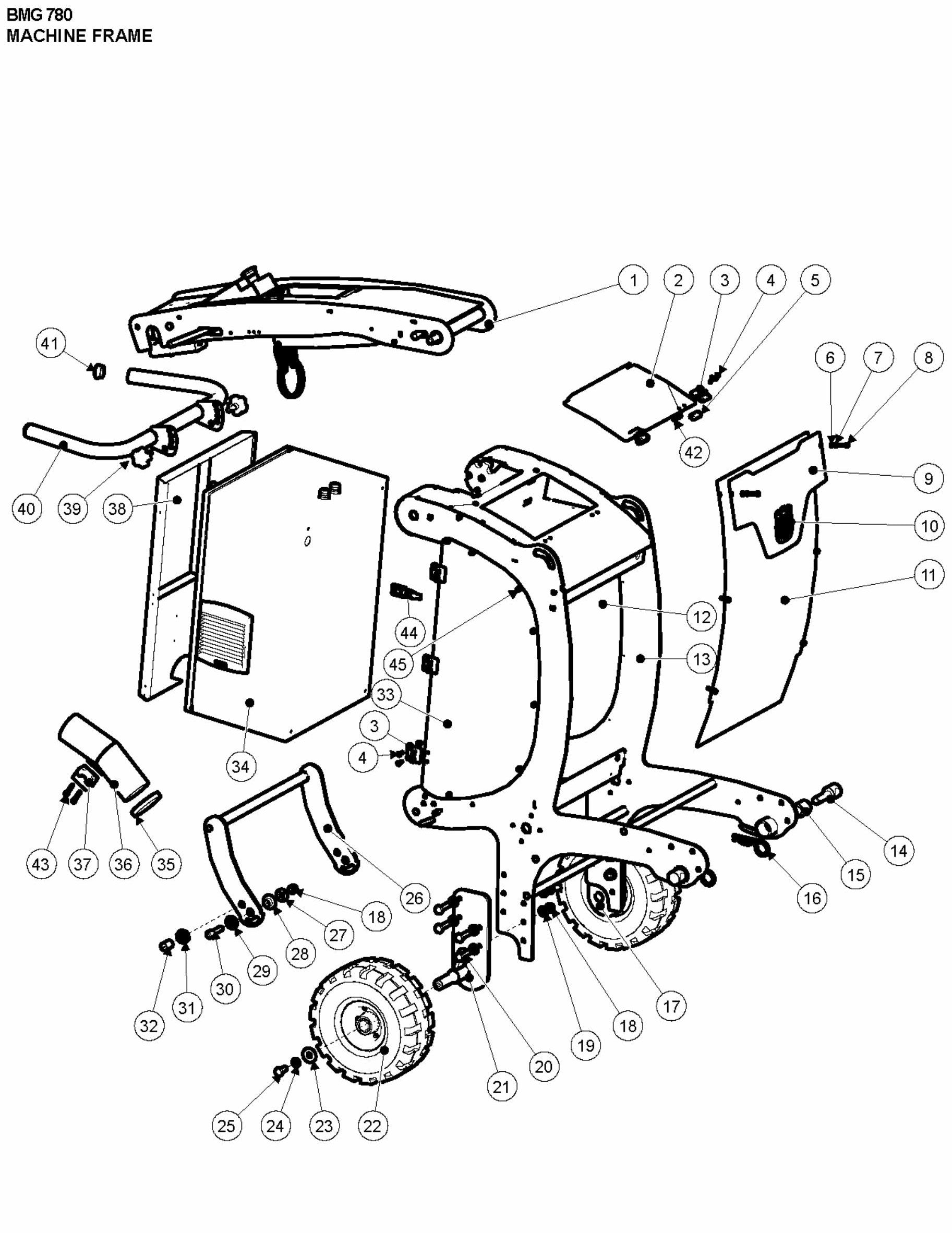 BMG 780 Machine Frame Assembly Parts