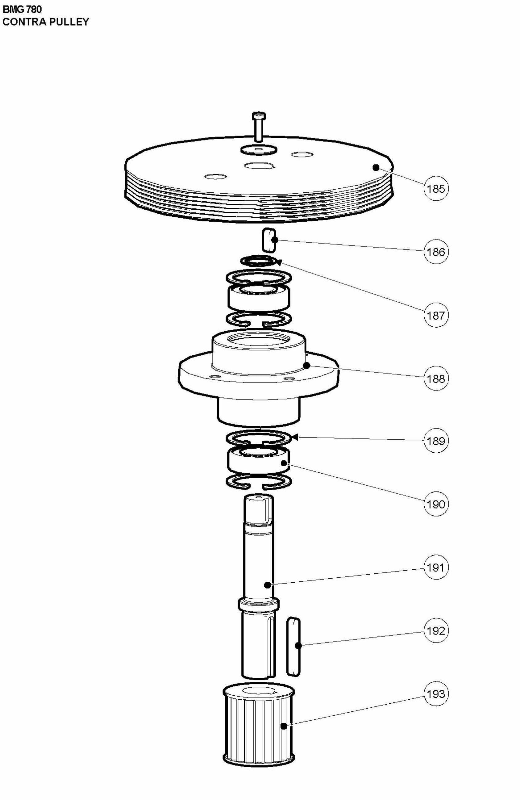 BMG 780 Contra Pulley Assembly Parts