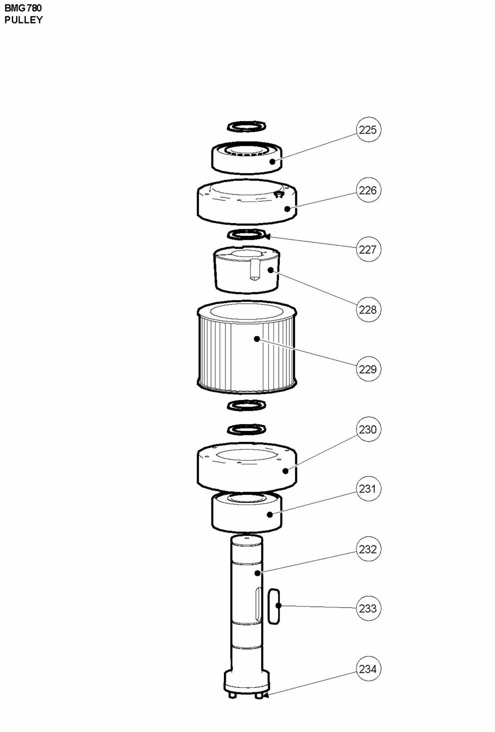 BMG 780 Pulley Assembly Parts