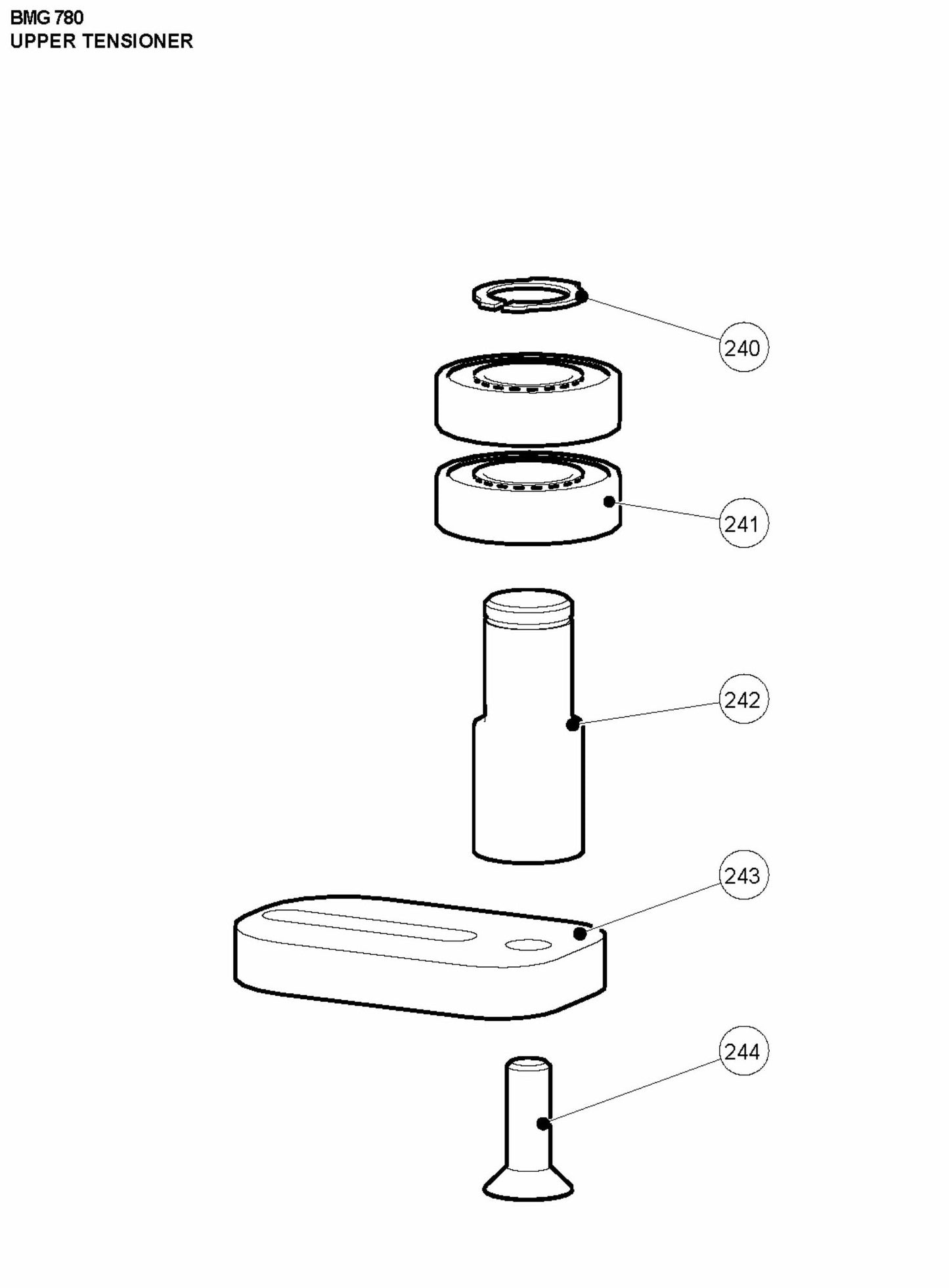 BMG 780 Upper Tensioner Assembly Parts