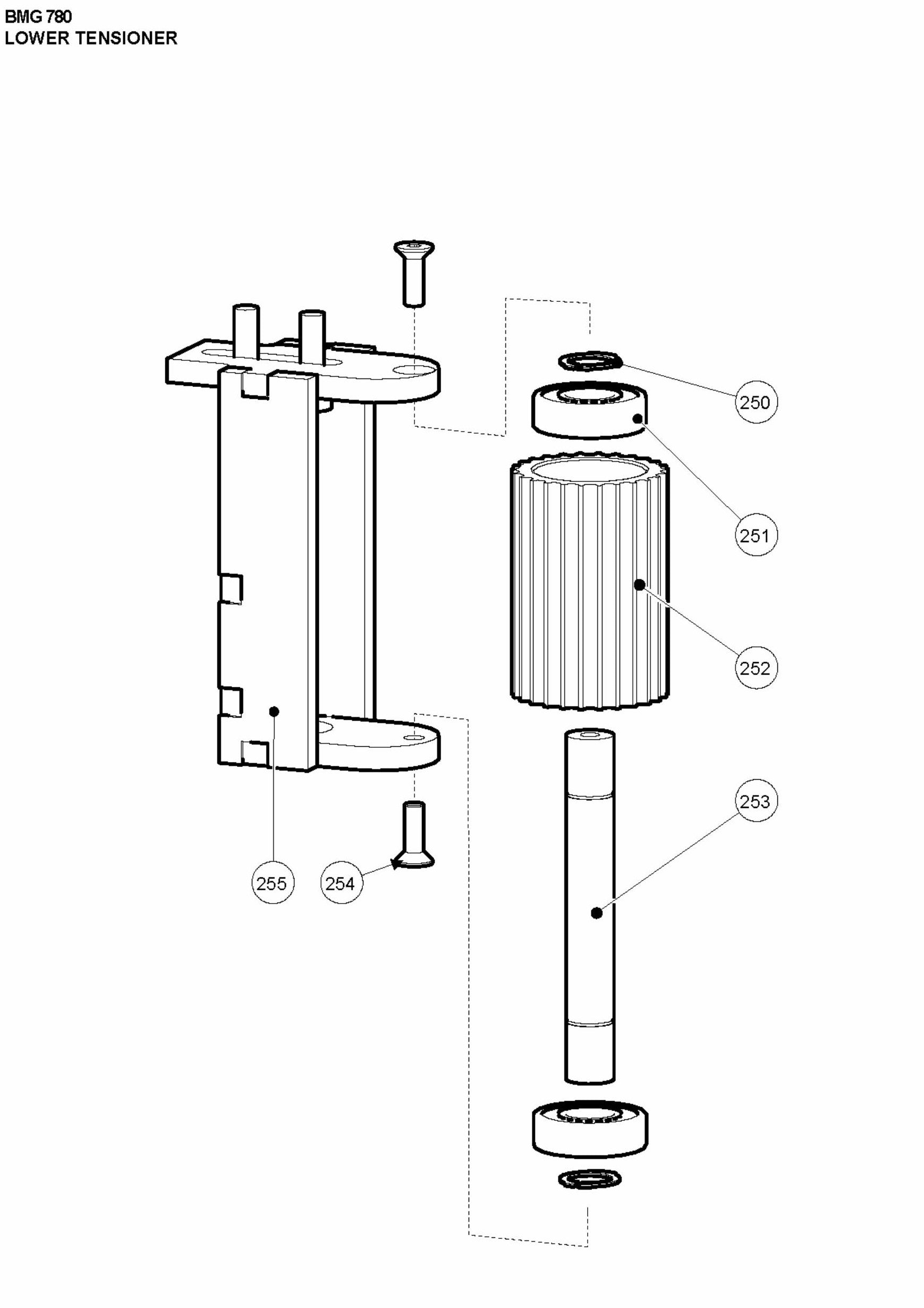 BMG 780 Lower Tensioner Assembly Parts