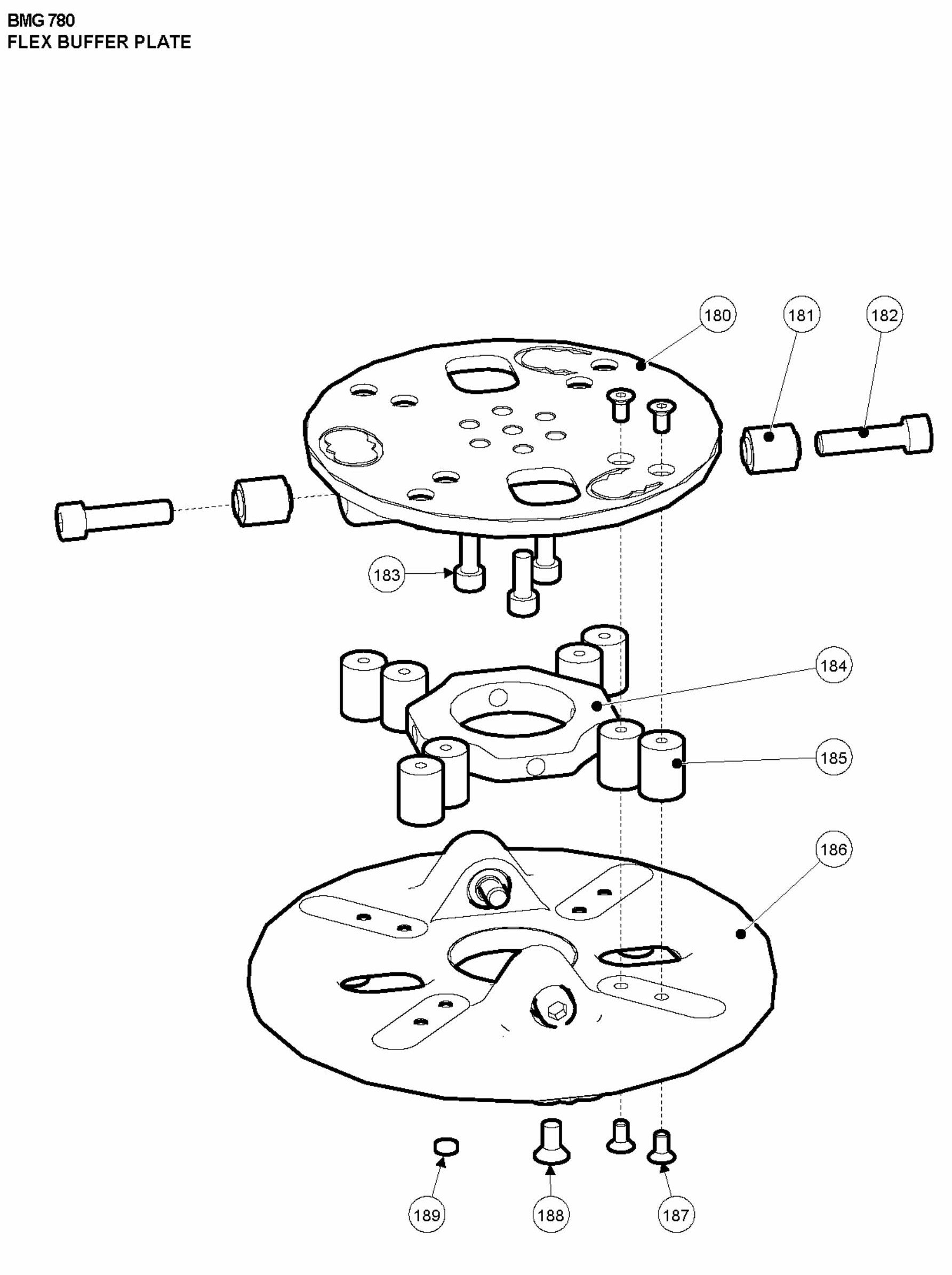 BMG 780 Flex Buffer Plate Assembly Parts