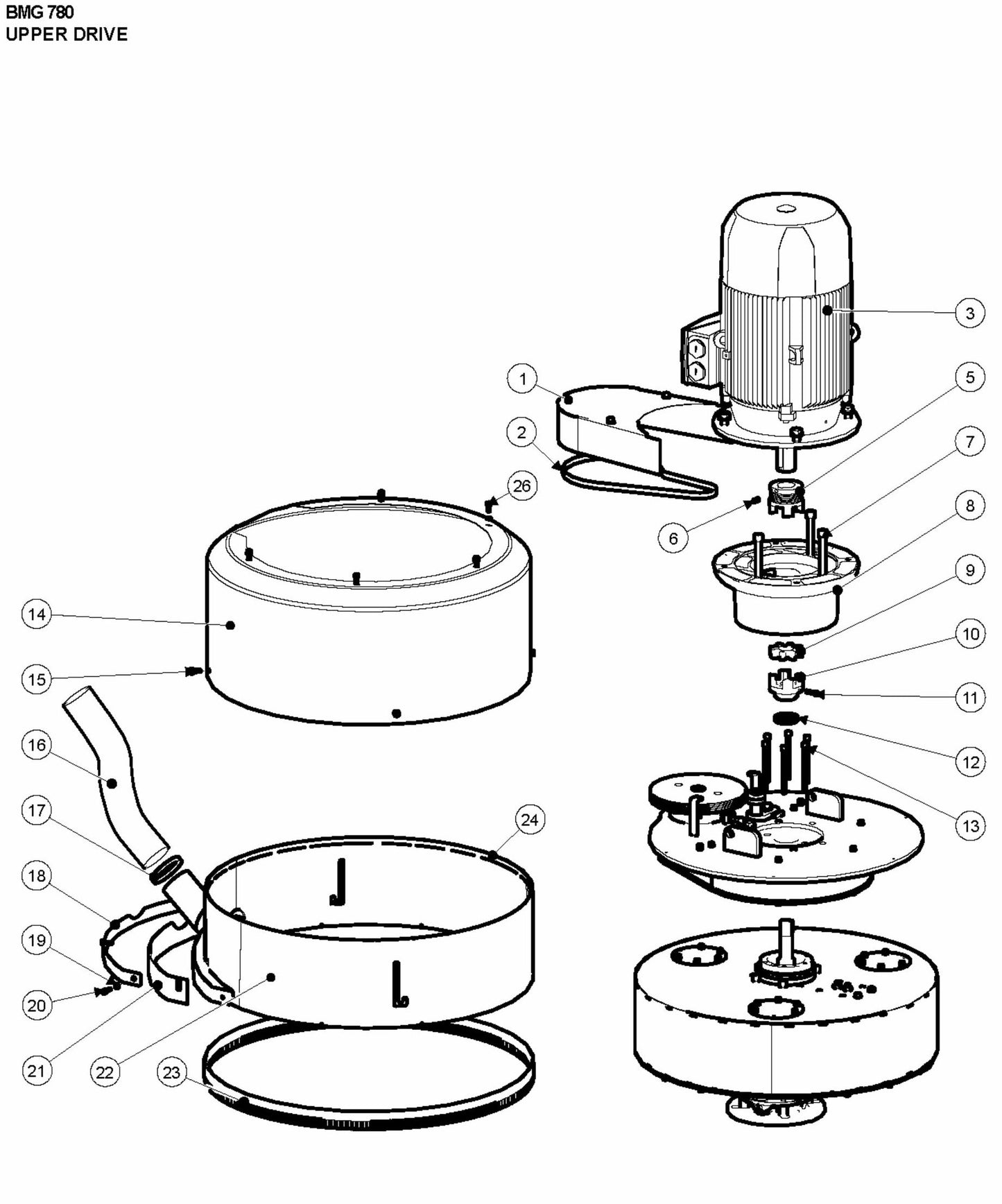 BMG 780 Upper Drive Assembly-1 Parts