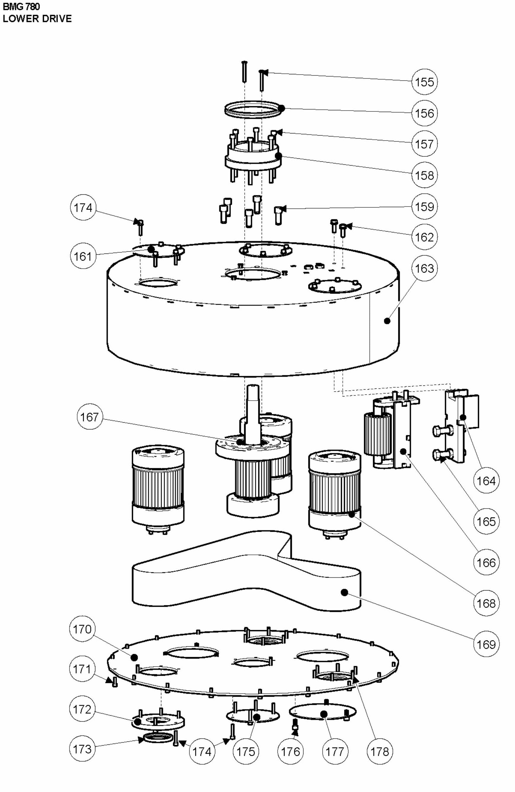 BMG 780 Lower Drive Assembly Parts