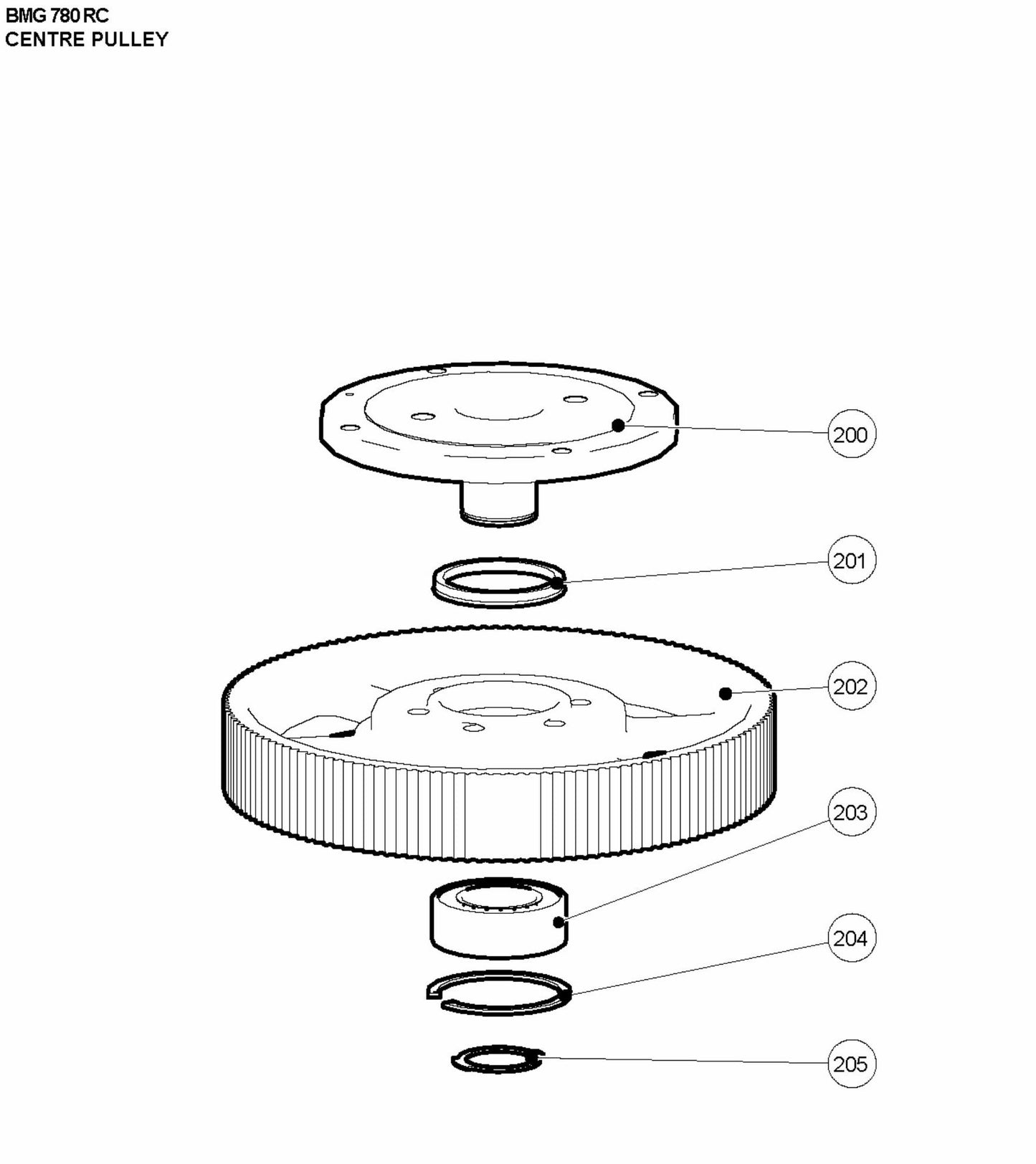 BMG 780 RC Centre Pulley Assembly Parts
