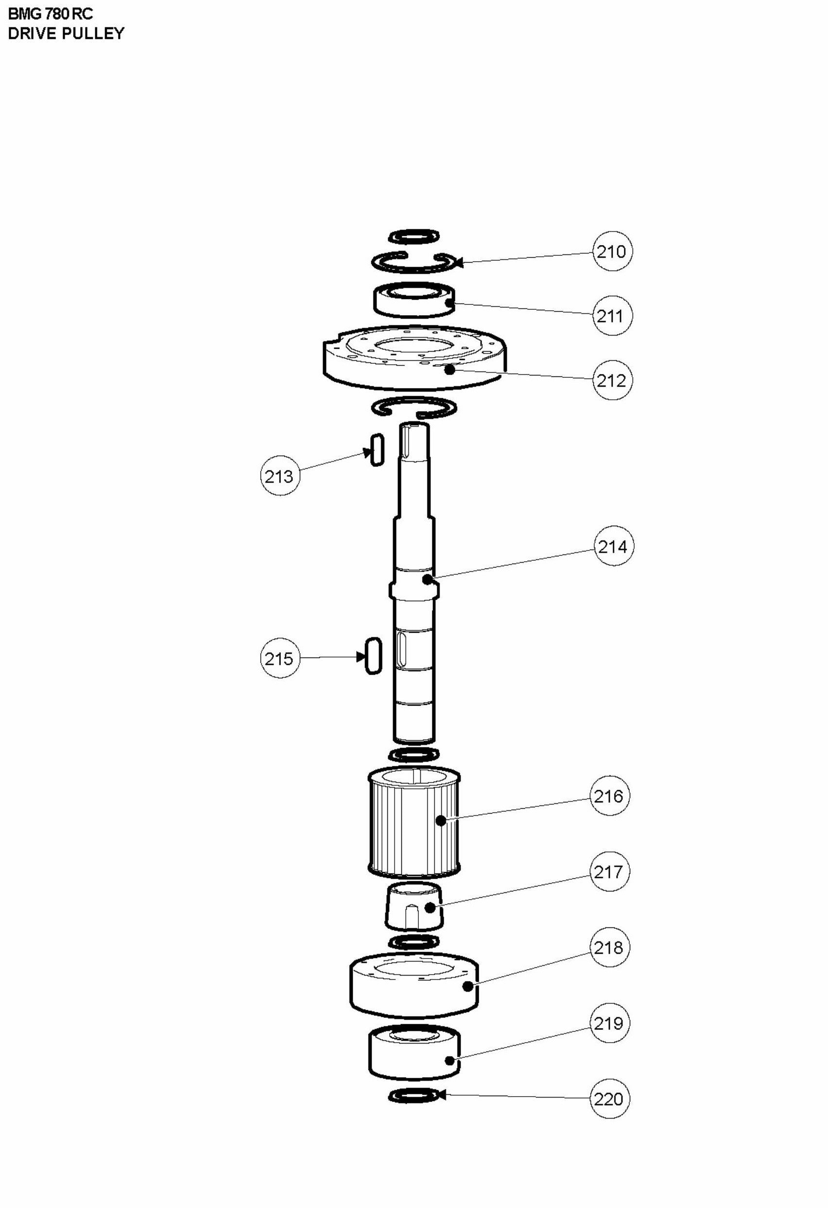 BMG 780 RC Drive Pulley Assembly Parts