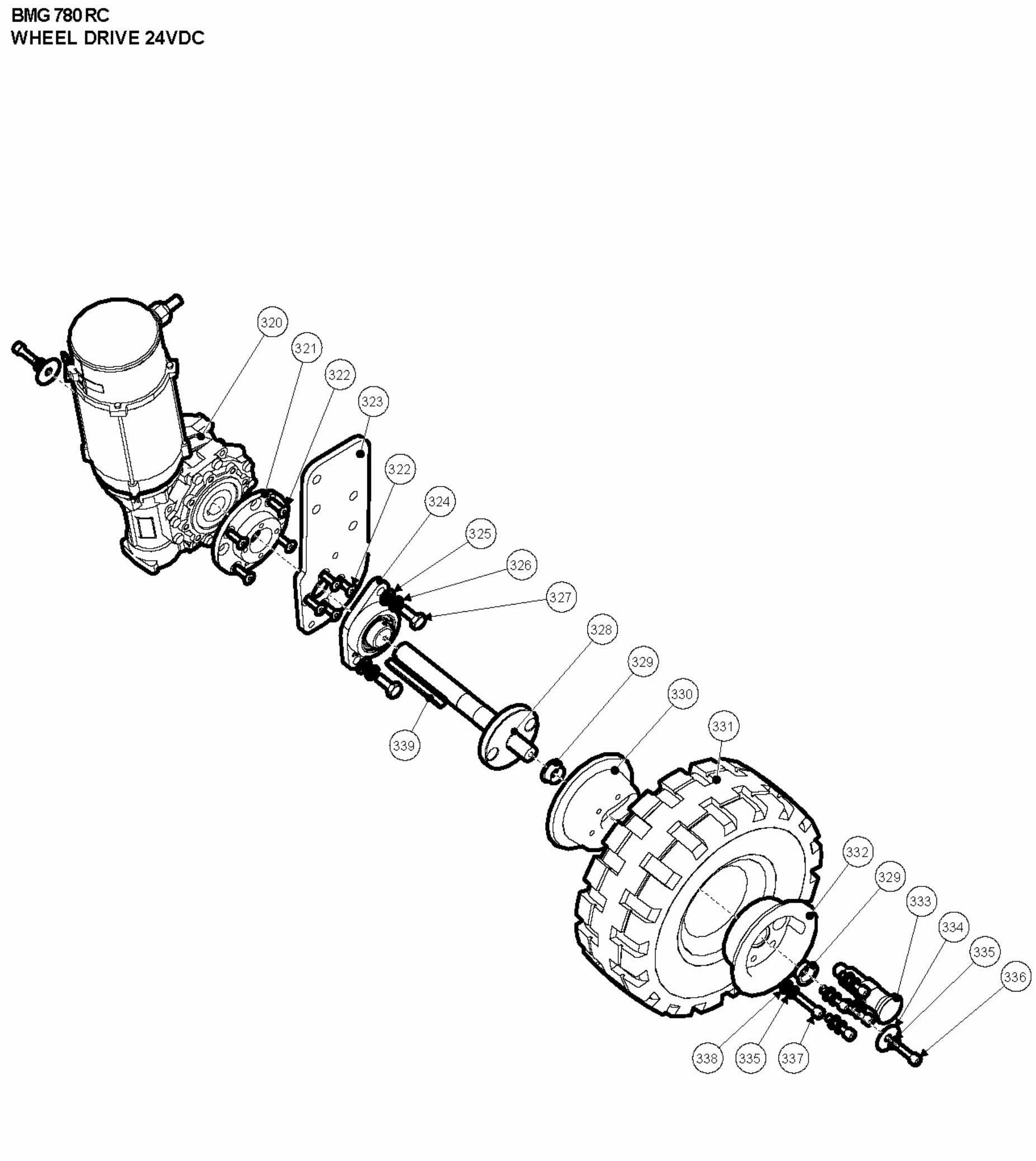 BMG 780 RC Wheel Drive 24VDC Assembly Parts