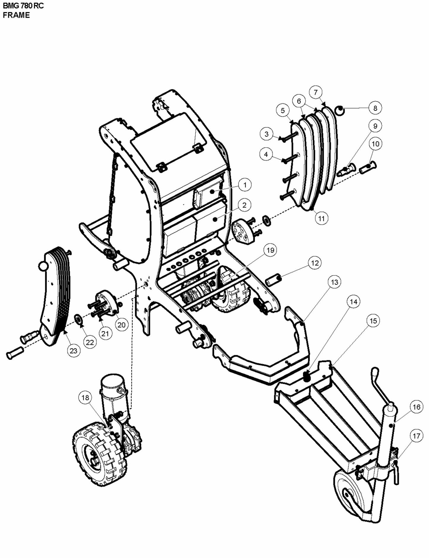 BMG 780 RC Frame Assembly Parts