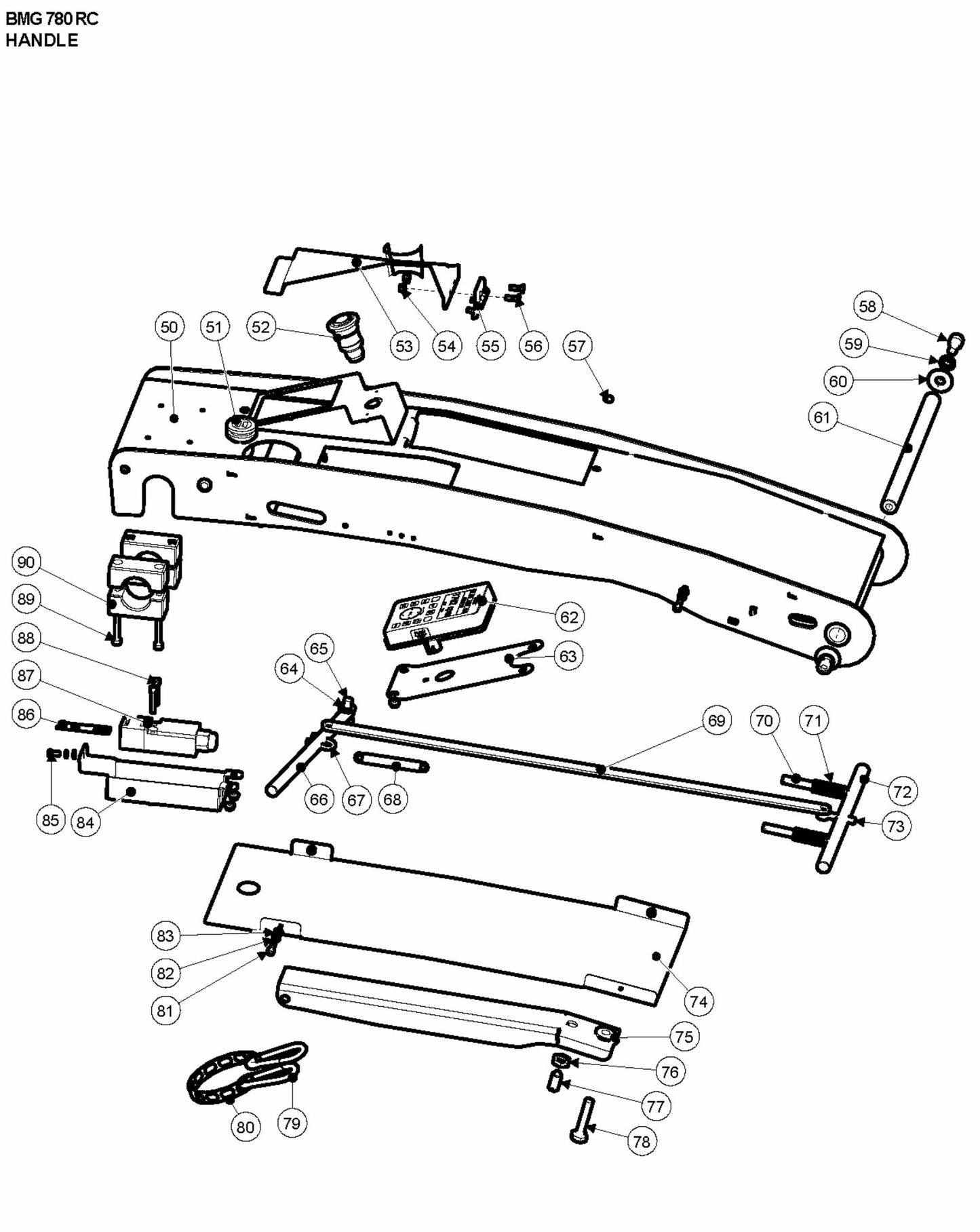BMG 780 RC Handle Assembly Parts