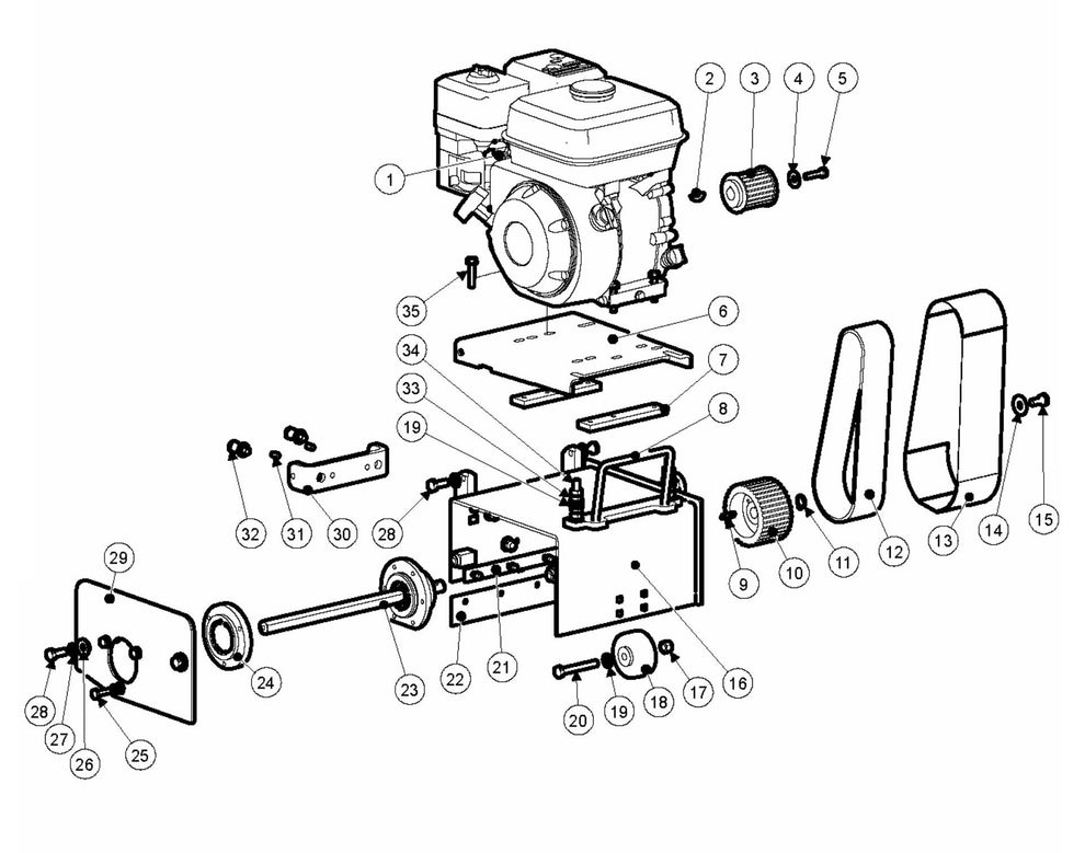 BMP 215 Petrol Motor and Housing Assembly Parts by Husqvarna