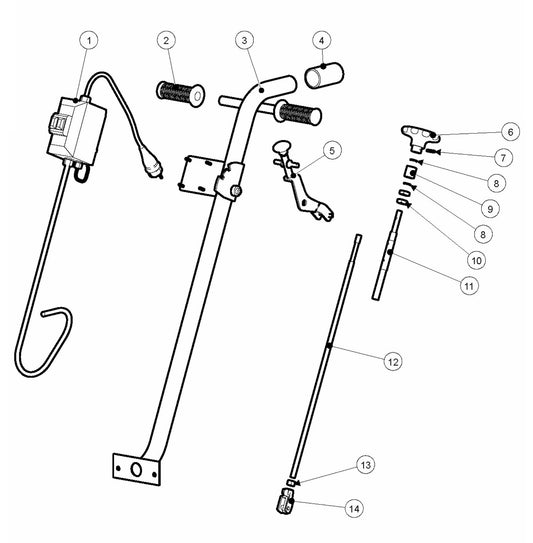 BMP 215 Petrol Handle, Complete Assembly Parts