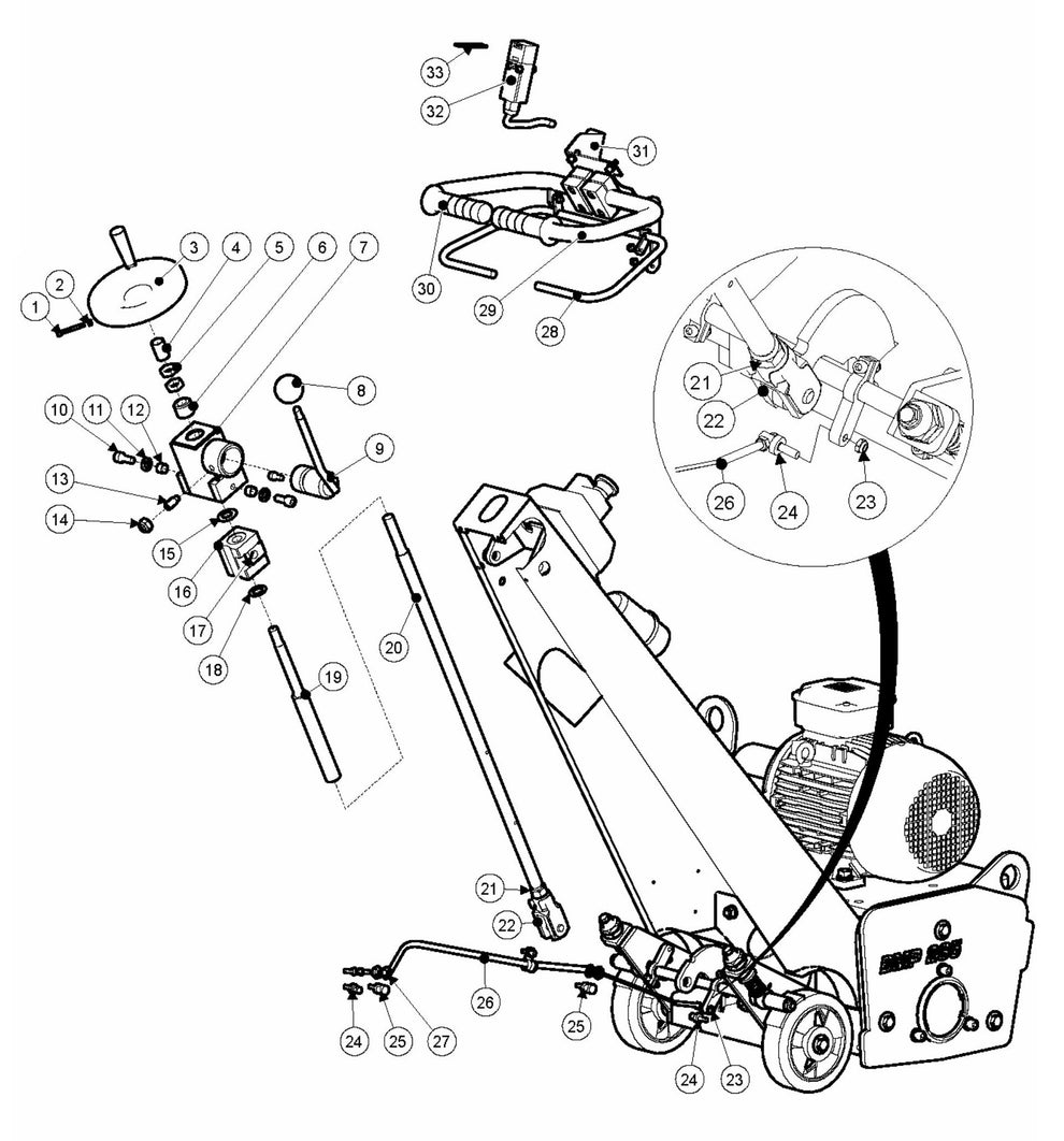 BMP 265 Petrol Lifting Device Assembly Parts by Husqvarna
